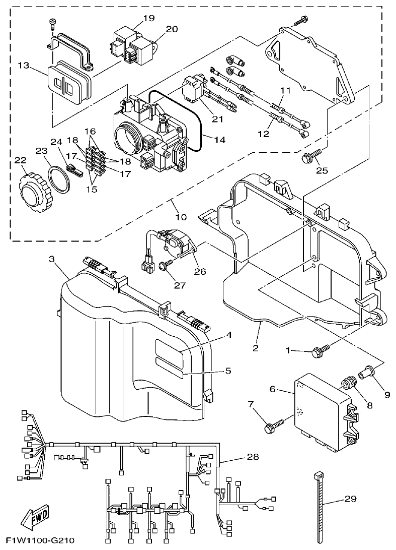 Yamaha FX1800A-H(6S51)F1W7 ELECTRICAL 1 parts diagram